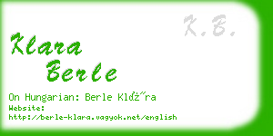 klara berle business card